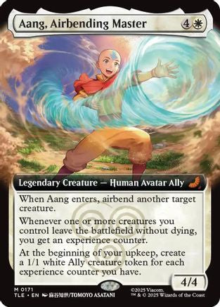 Aang, Airbending Master (Extended Art) (TLE-171) - Avatar: The Last Airbender: Eternal-Legal Foil