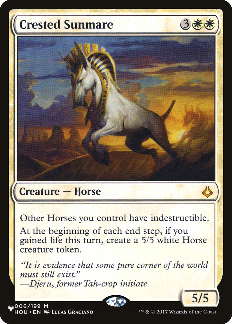 Crested Sunmare (LIST-HOU-6) - The List