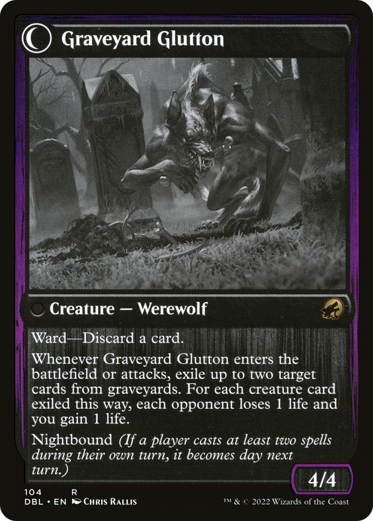 Graveyard Trespasser // Graveyard Glutton (DBL-104) - Innistrad: Double Feature: (Double Faced Transform) Foil