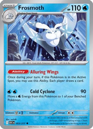 Frosmoth 053  - Reverse Holofoil ME Ascended Heroes - Uncommon