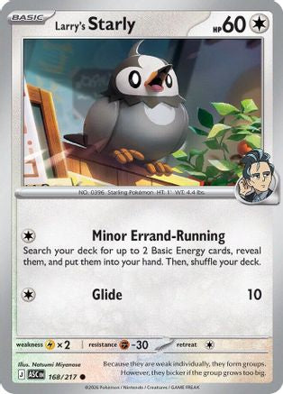 Larry's Starly 168  - Reverse Holofoil ME Ascended Heroes - Common