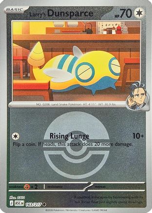 Larry's Dunsparce (Poke Ball) 163  - Reverse Holofoil ME Ascended Heroes - Common
