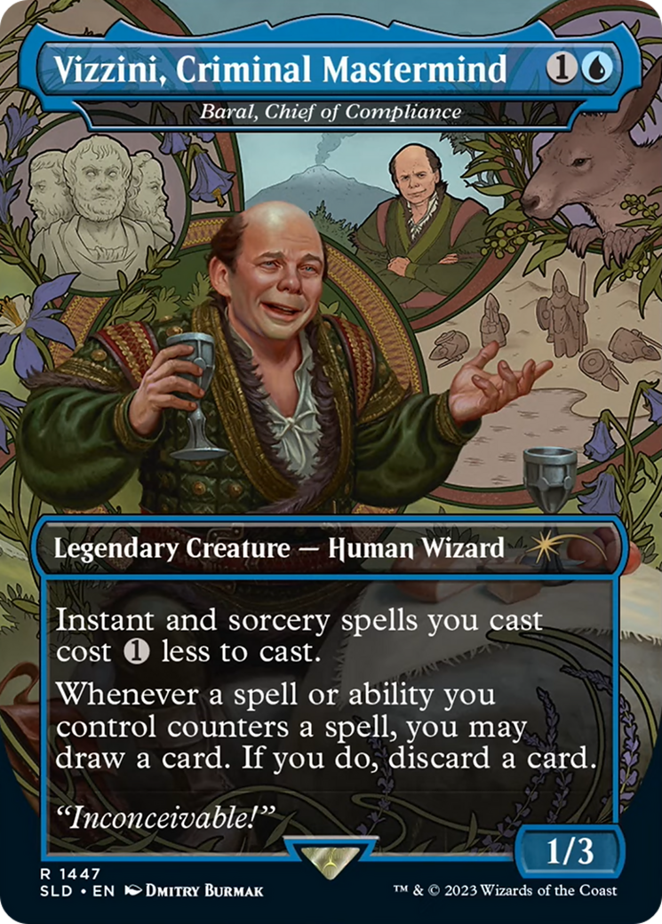 Baral, Chief of Compliance (SLD-1447) - Secret Lair Drop / Vizzini, Criminal Mastermind (Borderless) Foil