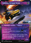 Goldbug, Humanity's Ally // Goldbug, Scrappy Scout (BOT-025) - Transformers: (shatteredglass, convertdfc) (Borderless) Foil