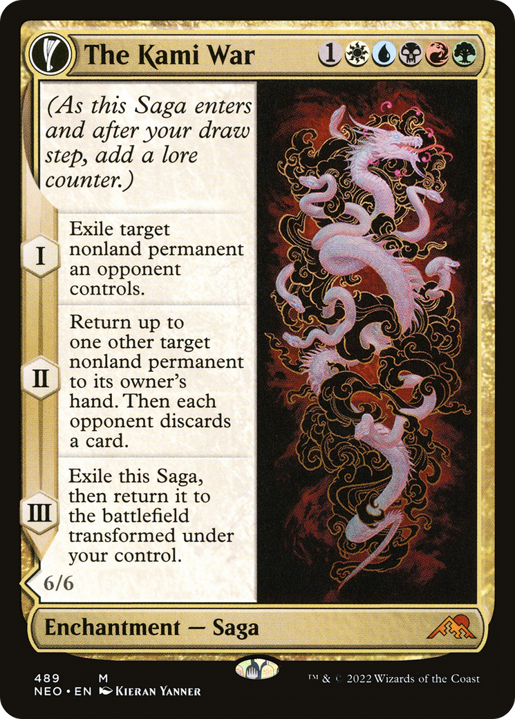 The Kami War // O-Kagachi Made Manifest (NEO-489) - Kamigawa: Neon Dynasty: (Extended Art, fandfc, enchantment) Foil