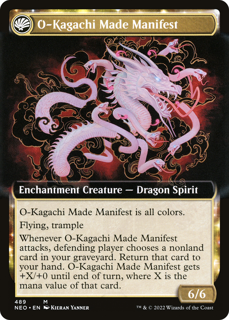The Kami War // O-Kagachi Made Manifest (NEO-489) - Kamigawa: Neon Dynasty: (Extended Art, fandfc, enchantment) Foil
