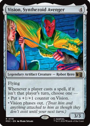 Vision, Synthezoid Avenger (Surge Foil) (MSC-119) - Commander: Marvel Super Heroes Foil