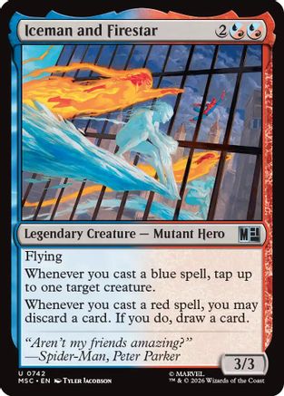 Iceman and Firestar (MSH-742) - Marvel Super Heroes Foil