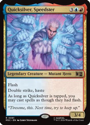 Quicksilver, Speedster (MSC-091) - Commander: Marvel Super Heroes Foil