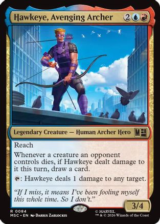 Hawkeye, Avenging Archer (Surge Foil) (MSC-084) - Commander: Marvel Super Heroes Foil
