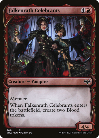 Falkenrath Celebrants (VOW-306) - Innistrad: Crimson Vow: (Showcase) Foil