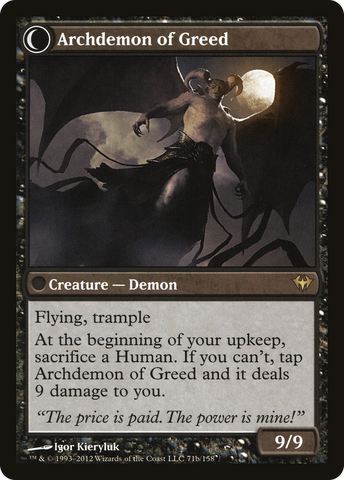 Ravenous Demon // Archdemon of Greed (DKA-071) - Dark Ascension: (Double Faced Transform)