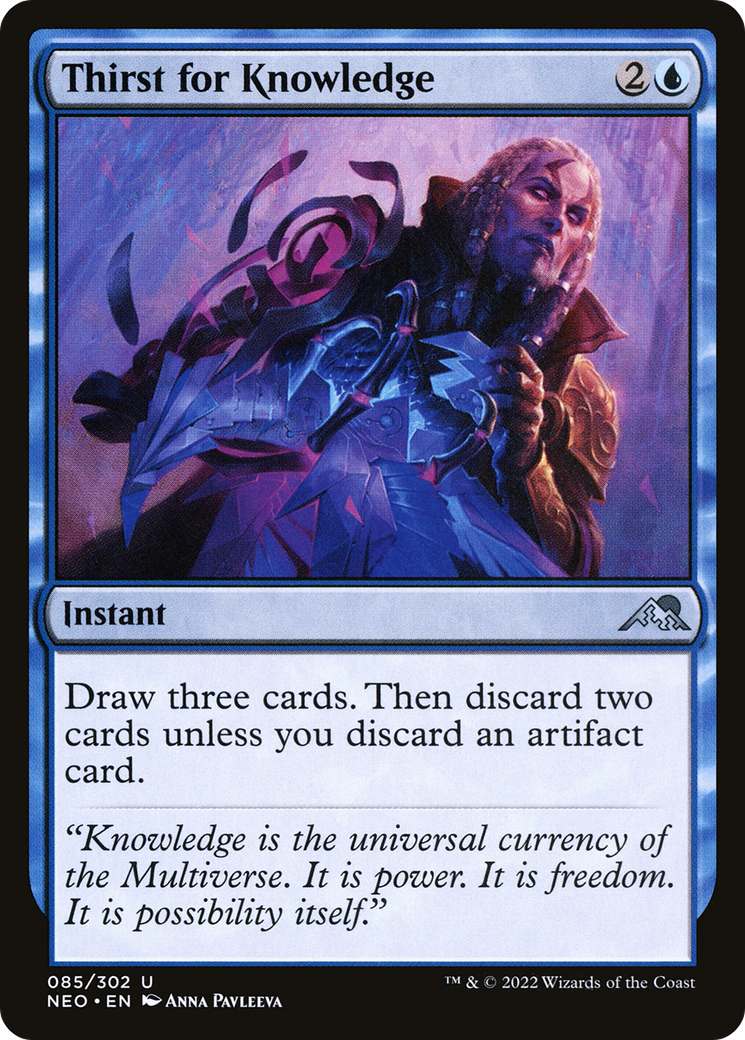 Thirst for Knowledge (NEO-085) - Kamigawa: Neon Dynasty Foil