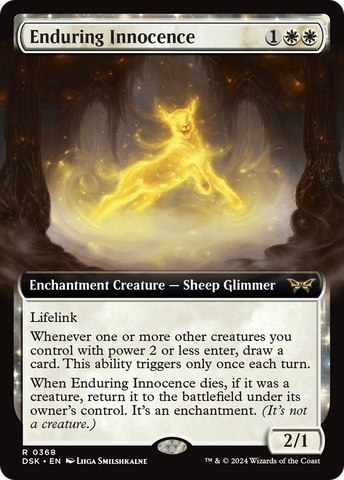 Enduring Innocence (DSK-368) - Duskmourn: House of Horror: (Extended Art, enchantment) Foil