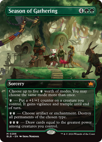 Season of Gathering (BLB-286) - Bloomburrow: (Showcase) (Borderless)