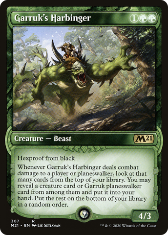 Garruk's Harbinger (M21-307) - Core Set 2021: (Showcase) Foil