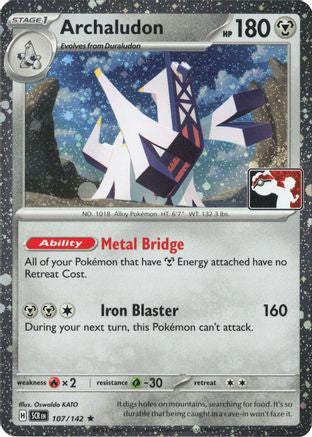 Archaludon 107/142  - Holofoil Prize Pack Series Cards - Rare