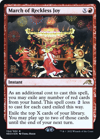March of Reckless Joy (PRE-154S) - Kamigawa: Neon Dynasty Promos Foil