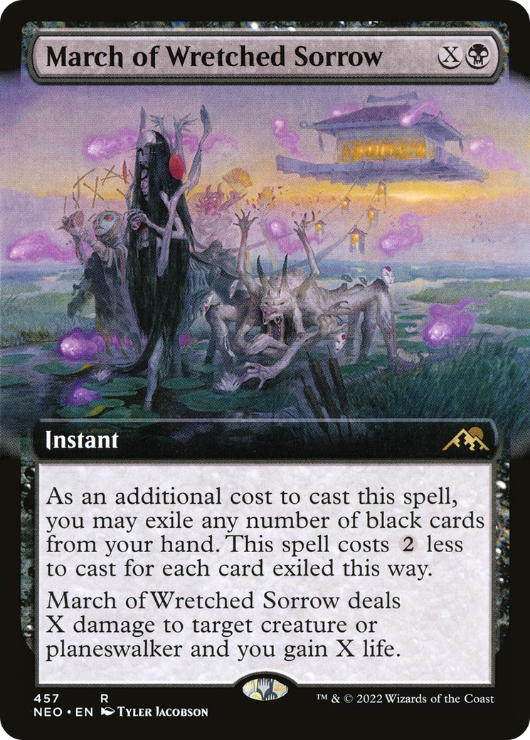 March of Wretched Sorrow (NEO-457) - Kamigawa: Neon Dynasty: (Extended Art)