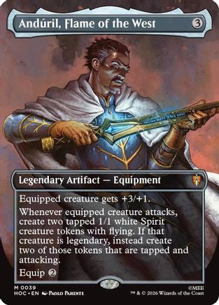 Anduril, Flame of the West (Borderless) (HOC-039) - The Hobbit: Eternal-Legal Foil