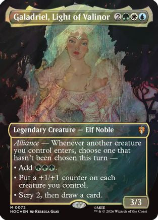 Galadriel, Light of Valinor (Borderless) (Surge Foil) (HOC-072) - The Hobbit: Eternal-Legal Foil