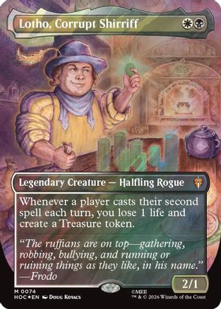 Lotho, Corrupt Shirriff (Borderless) (Surge Foil) (HOC-074) - The Hobbit: Eternal-Legal Foil