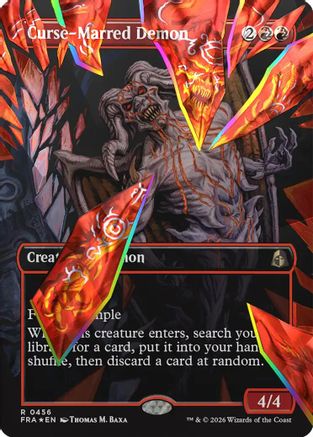 Curse-Marred Demon (Borderless) (Facet Foil) (FRA-456) - Reality Fracture Foil