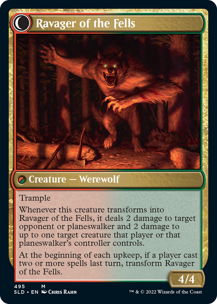 Huntmaster of the Fells // Ravager of the Fells (SLD-495) - Secret Lair Drop: (Double Faced Transform) Foil