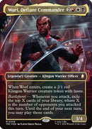 Worf, Defiant Commander (Borderless) (Surge Foil) (TRC-008) - Commander: Star Trek Foil