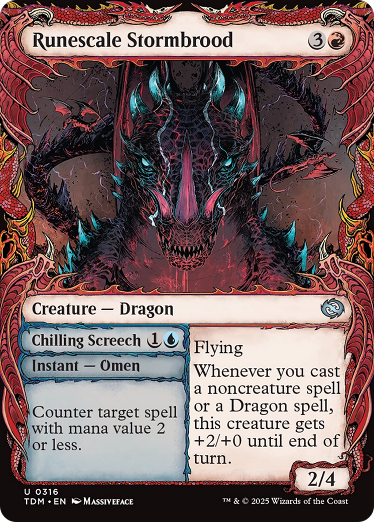 Runescale Stormbrood // Chilling Screech (TDM-316) - Tarkir: Dragonstorm: (Showcase)