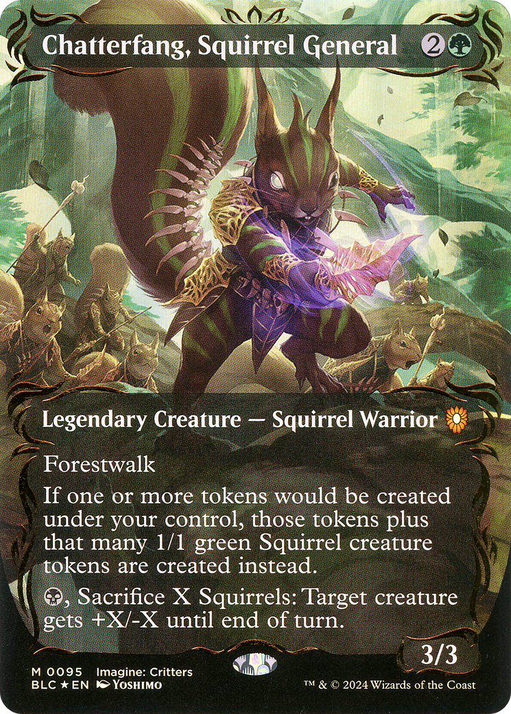 Chatterfang, Squirrel General (BLC-095) - Bloomburrow Commander (Borderless) Foil