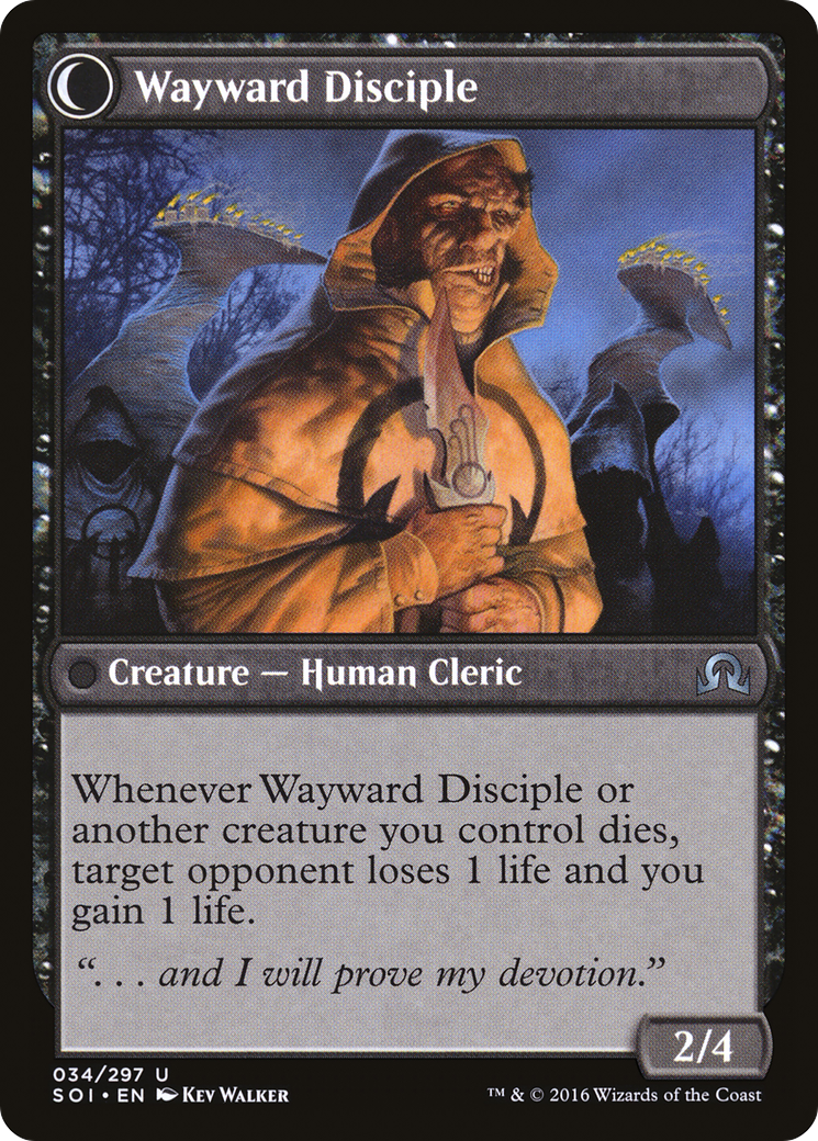 Pious Evangel // Wayward Disciple (SOI-034) - Shadows over Innistrad: (Double Faced Transform) Foil