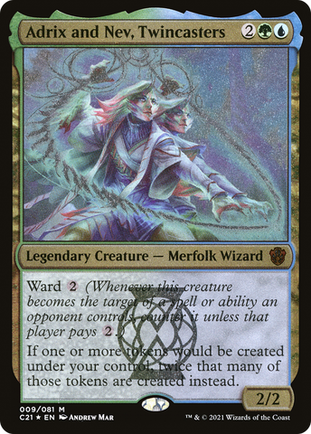 Adrix and Nev, Twincasters (C21-009) - Commander 2021 Display Commanders Etched Foil