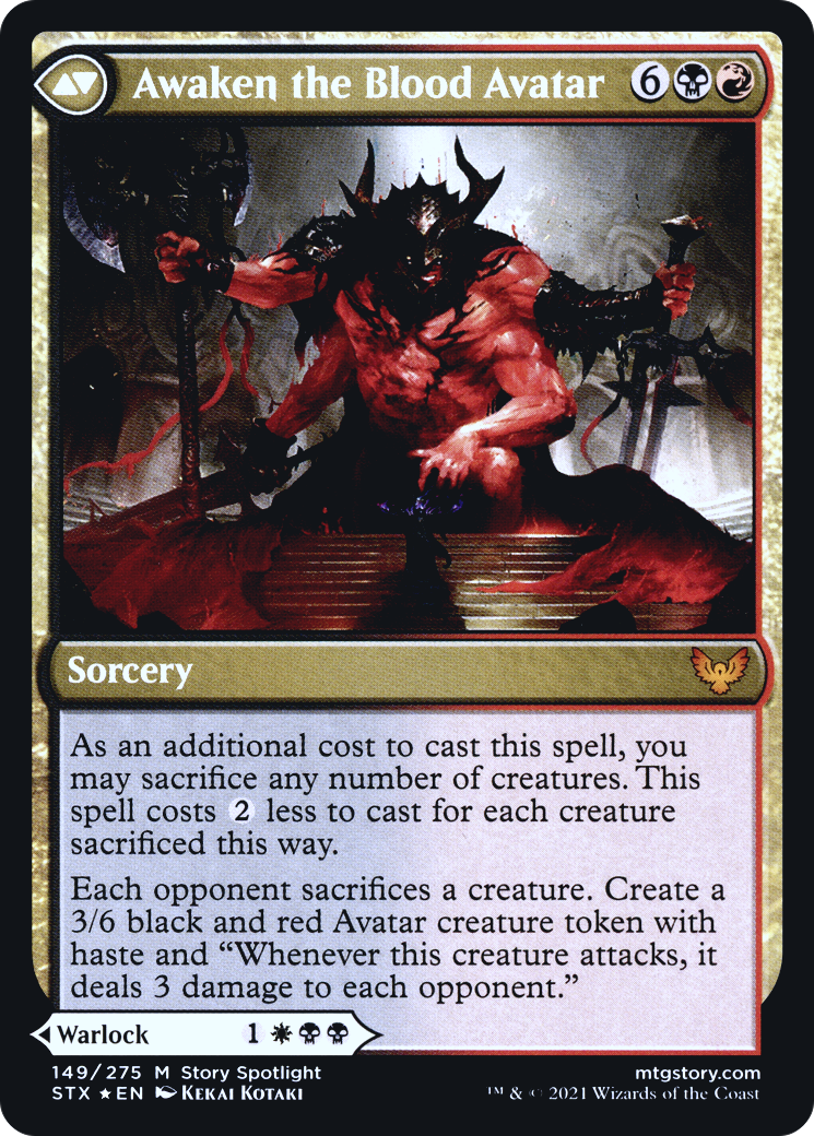 Extus, Oriq Overlord // Awaken the Blood Avatar (PRE-149) - Strixhaven: School of Mages Promos Foil