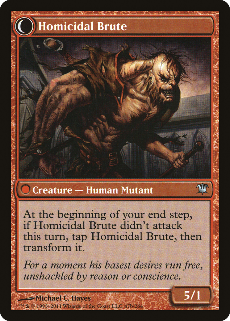 Civilized Scholar // Homicidal Brute (ISD-047) - Innistrad: (Double Faced Transform) Foil