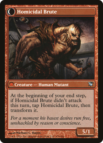 Civilized Scholar // Homicidal Brute (ISD-047) - Innistrad: (Double Faced Transform) Foil