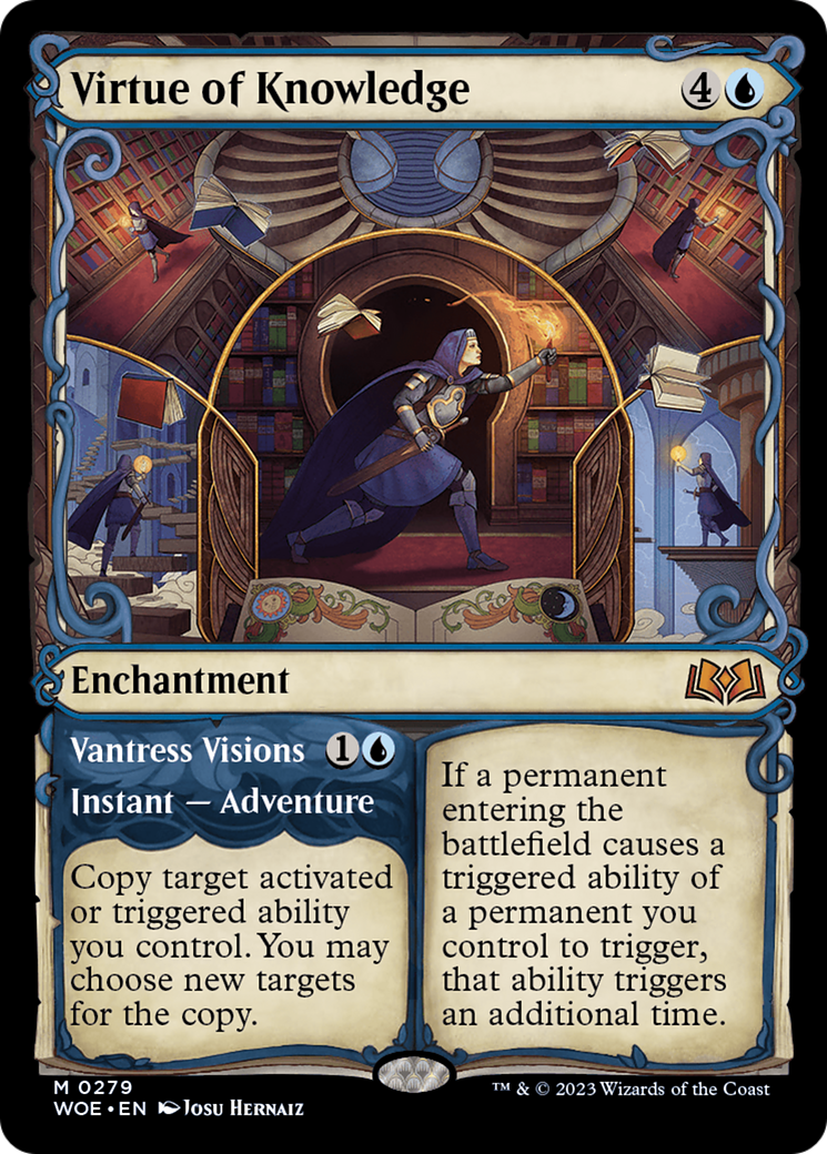 Virtue of Knowledge // Vantress Visions (WOE-279) - Wilds of Eldraine: (Showcase) Foil