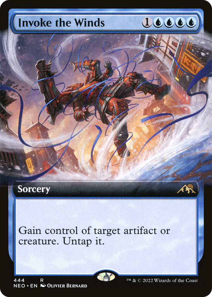 Invoke the Winds (NEO-444) - Kamigawa: Neon Dynasty: (Extended Art) Foil