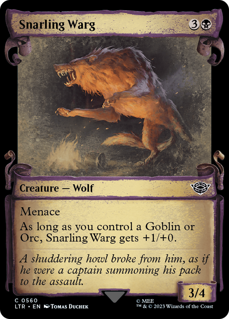 Snarling Warg (LTR-560) - The Lord of the Rings: Tales of Middle-earth: (Showcase) Foil