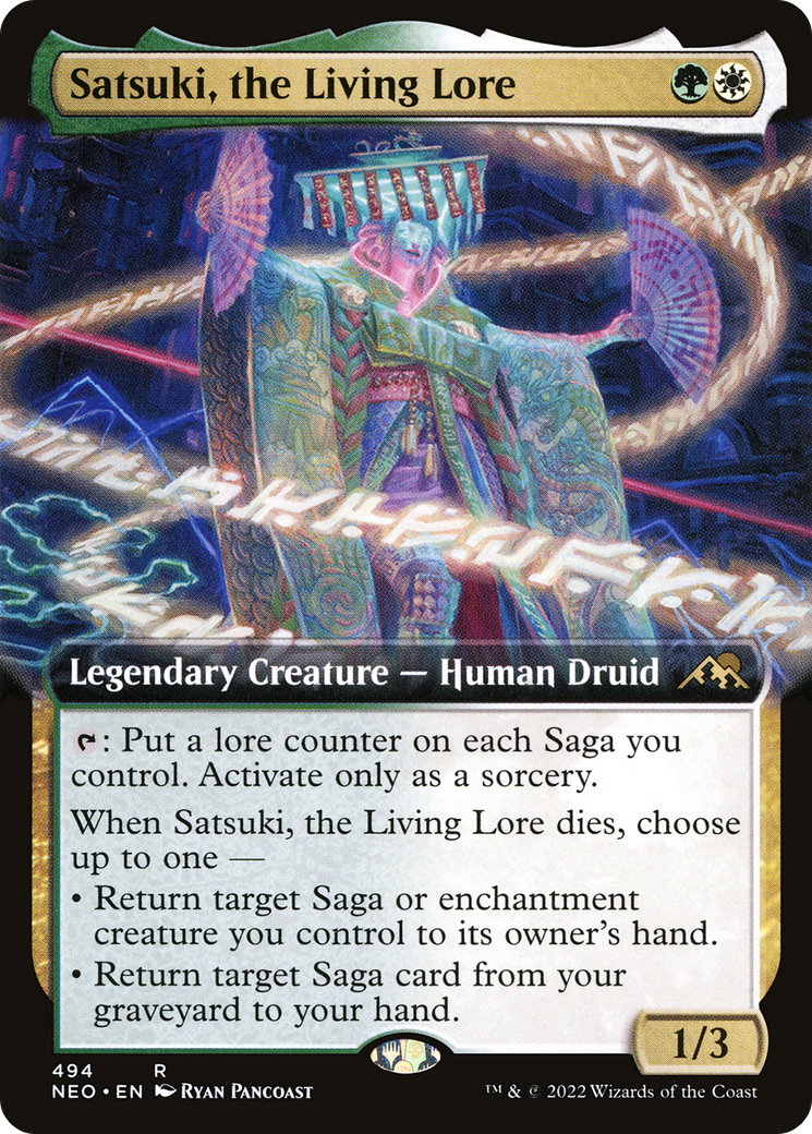 Satsuki, the Living Lore (NEO-494) - Kamigawa: Neon Dynasty: (Extended Art) Foil