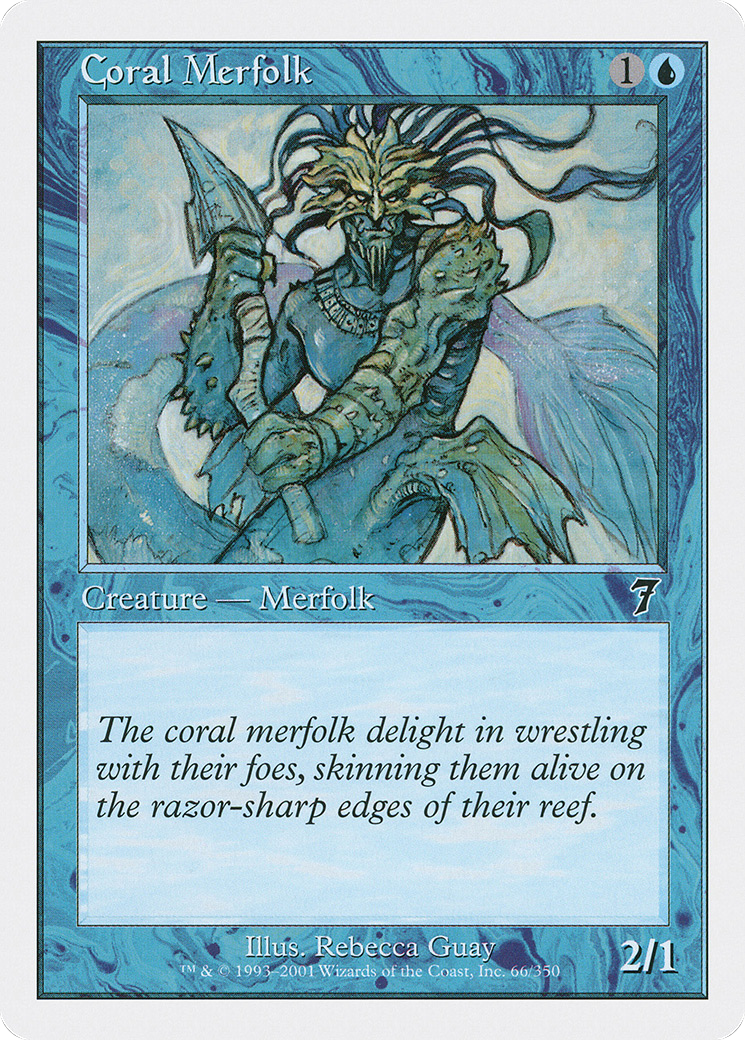 Coral Merfolk (7ED-066) - Seventh Edition