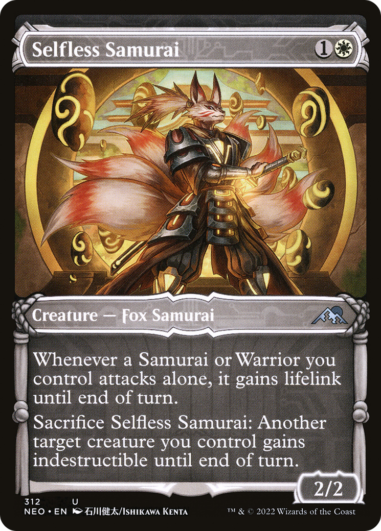 Selfless Samurai (NEO-312) - Kamigawa: Neon Dynasty: (Showcase) Foil
