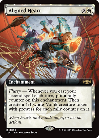 Aligned Heart (TDC-052) - Commander: Tarkir: Dragonstorm: (enchantment, Extended Art)