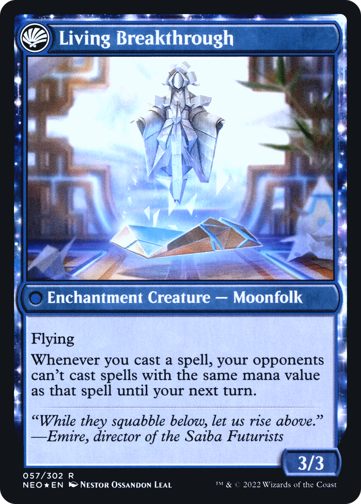 Inventive Iteration // Living Breakthrough (PRE-57S) - Kamigawa: Neon Dynasty Promos: (fandfc, enchantment) Foil