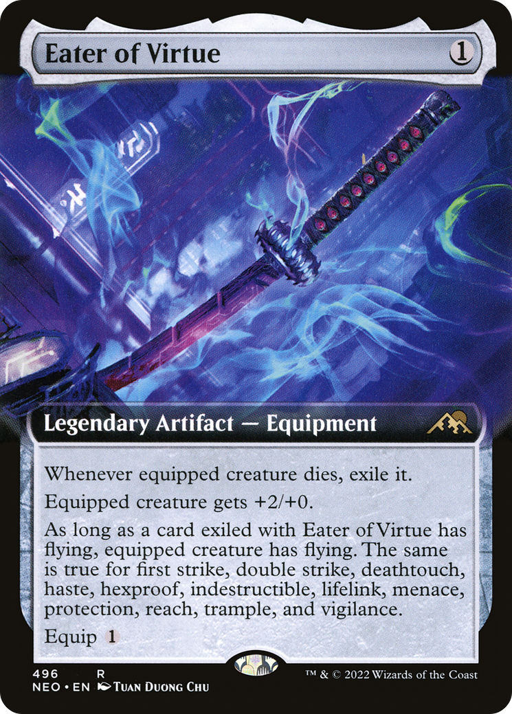 Eater of Virtue (NEO-496) - Kamigawa: Neon Dynasty: (Extended Art) Foil