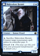 Malevolent Hermit // Benevolent Geist (PRE-061) - Innistrad: Midnight Hunt Promos: (Double Faced Transform) Foil
