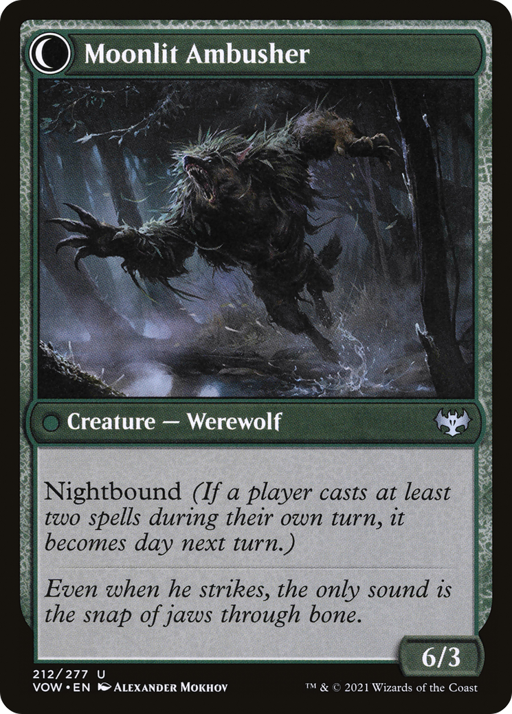 Oakshade Stalker // Moonlit Ambusher (VOW-212) - Innistrad: Crimson Vow: (Double Faced Transform)