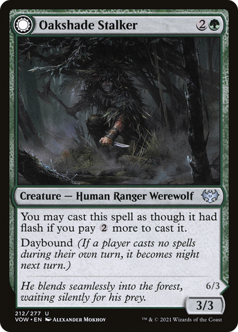 Oakshade Stalker // Moonlit Ambusher (VOW-212) - Innistrad: Crimson Vow: (Double Faced Transform) Foil