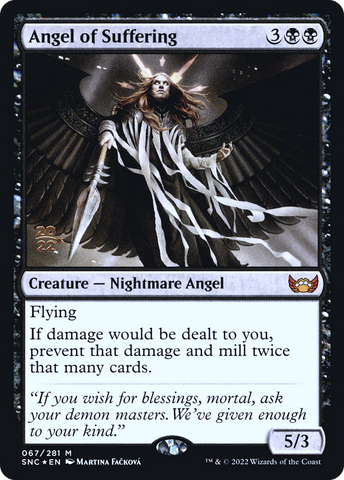 Angel of Suffering (PRE-067) - Streets of New Capenna Promos Foil