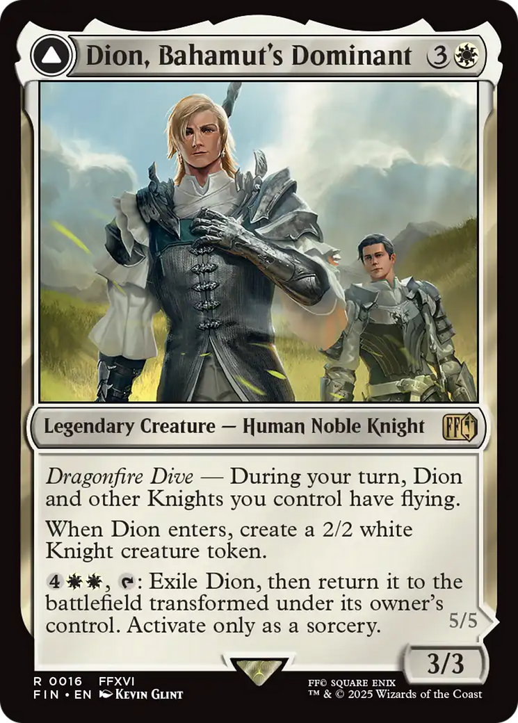 Dion, Bahamut's Dominant // Bahamut, Warden of Light (FIN-016) - FINAL FANTASY: (enchantment) Foil